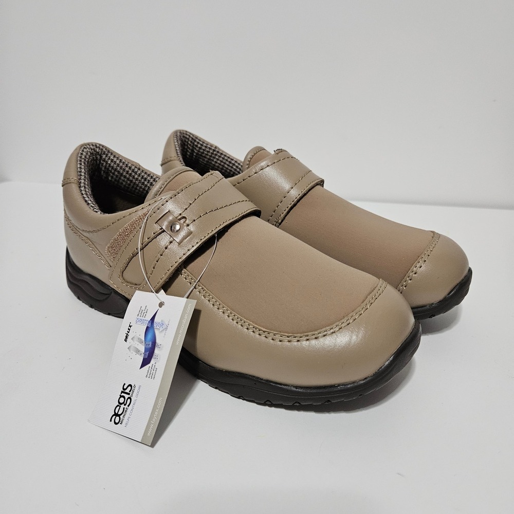 Barefoot Freedom Loafers 6W Tan Leather Hook Loop Shoes Ortho Comfort Office